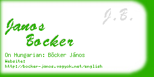 janos bocker business card